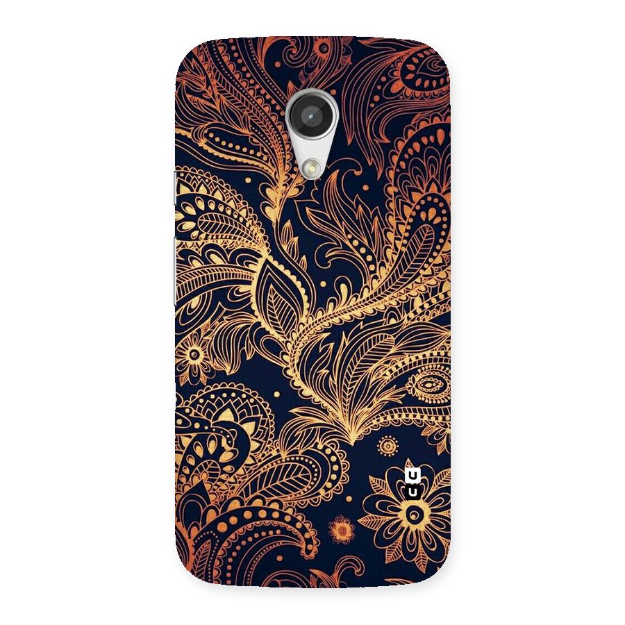 Classy Golden Leafy Design Back Case for Moto G 2nd Gen