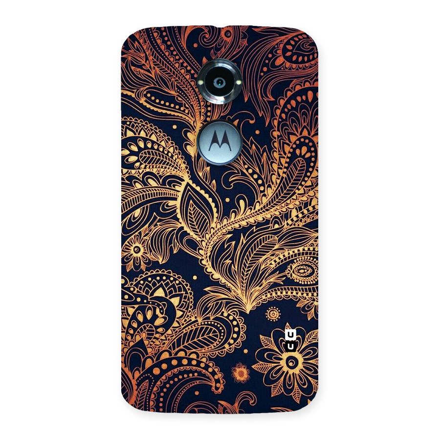 Classy Golden Leafy Design Back Case for Moto X 2nd Gen