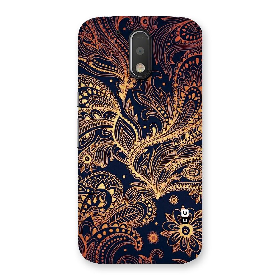 Classy Golden Leafy Design Back Case for Motorola Moto G4