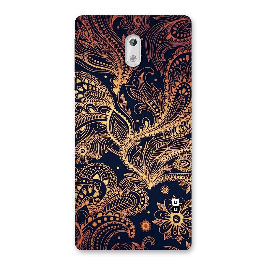 Classy Golden Leafy Design Back Case for Nokia 3