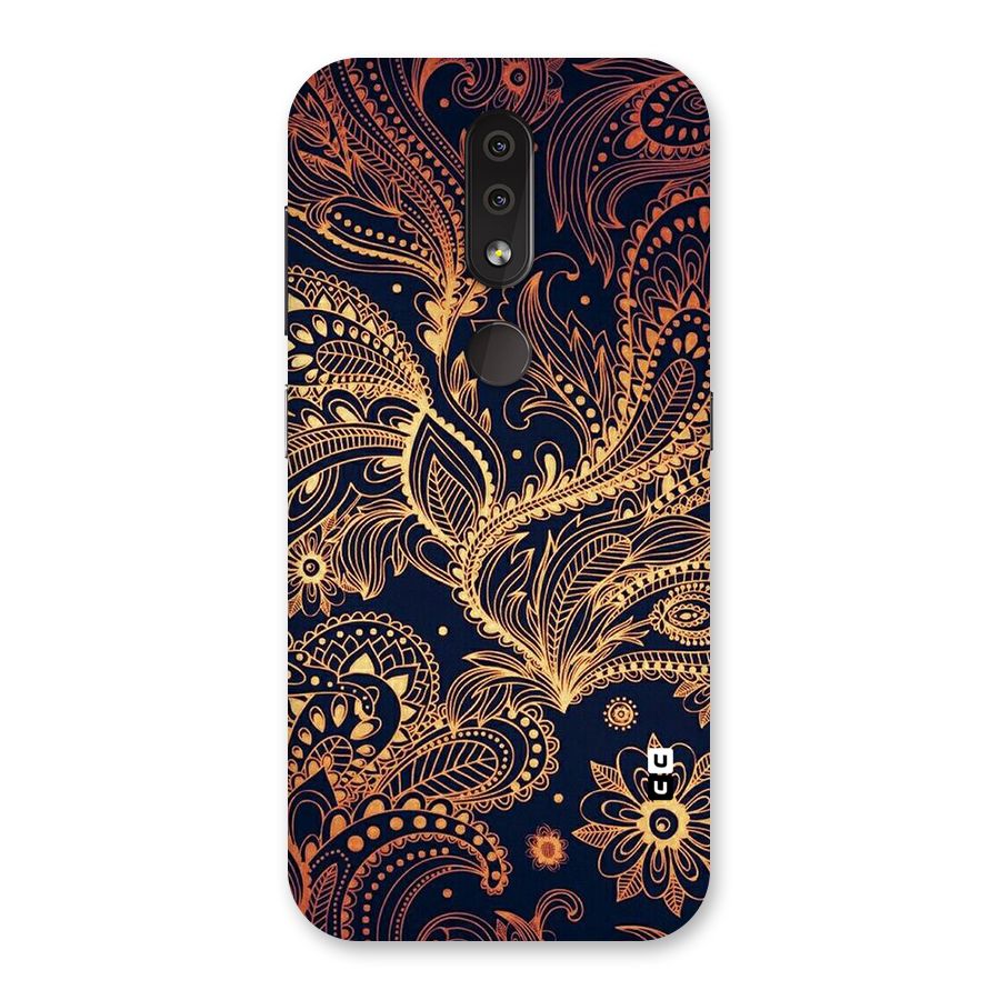 Classy Golden Leafy Design Back Case for Nokia 4.2