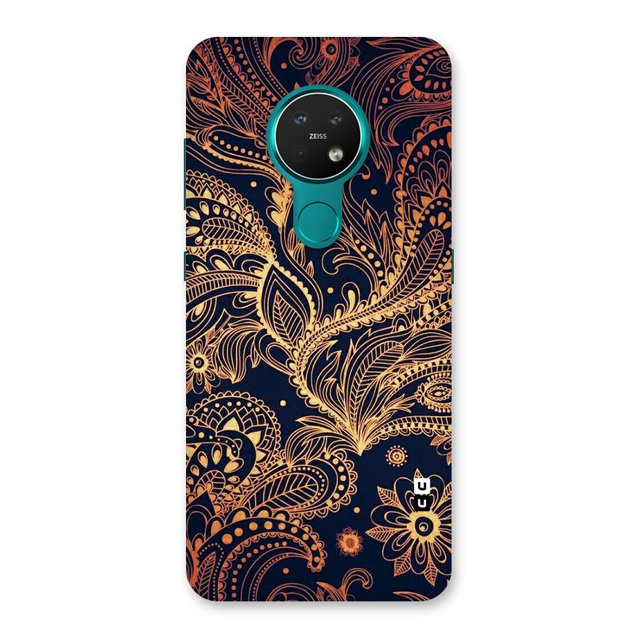 Classy Golden Leafy Design Back Case for Nokia 7.2