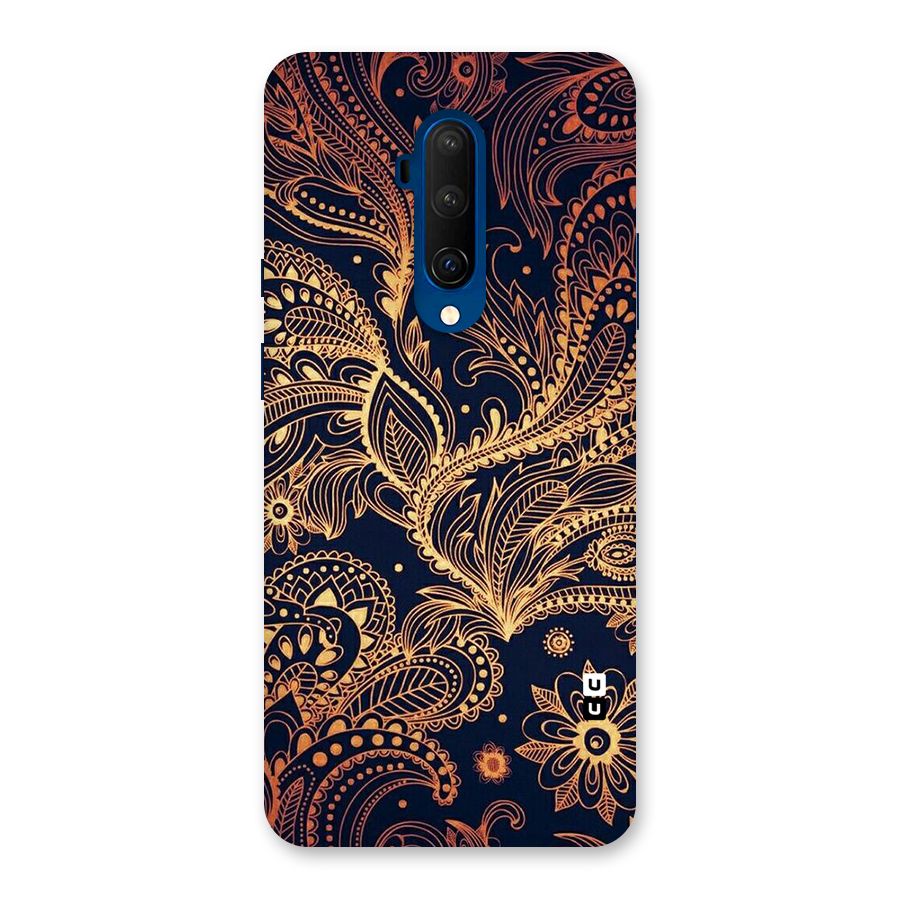 Classy Golden Leafy Design Back Case for OnePlus 7T Pro
