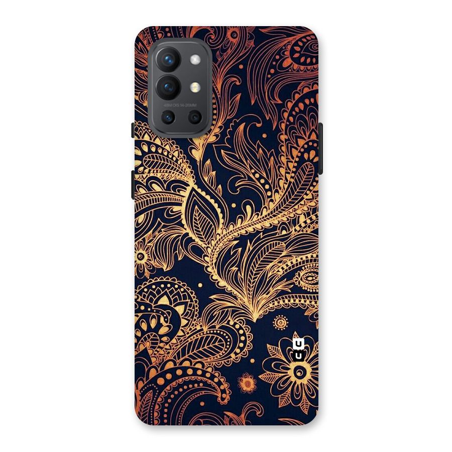 Classy Golden Leafy Design Back Case for OnePlus 9R