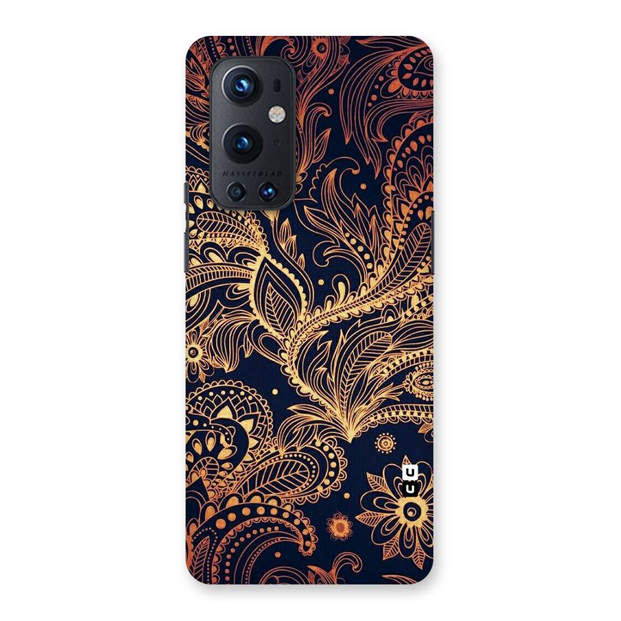 Classy Golden Leafy Design Back Case for OnePlus 9 Pro