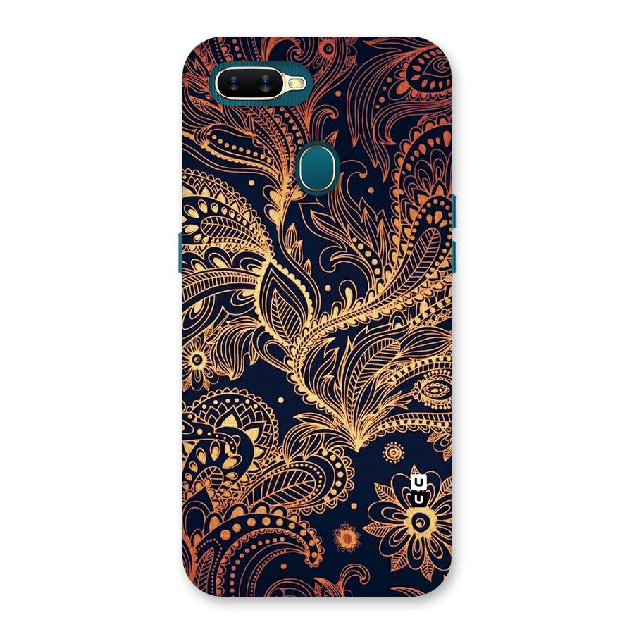 Classy Golden Leafy Design Back Case for Oppo A11k