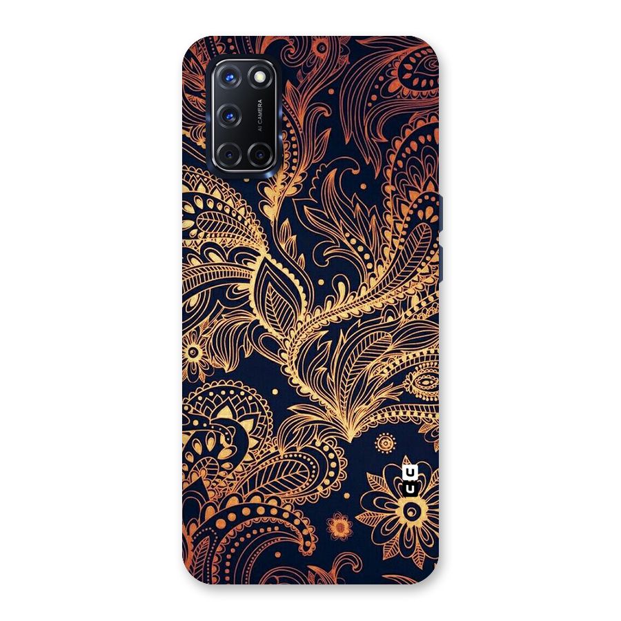 Classy Golden Leafy Design Back Case for Oppo A52