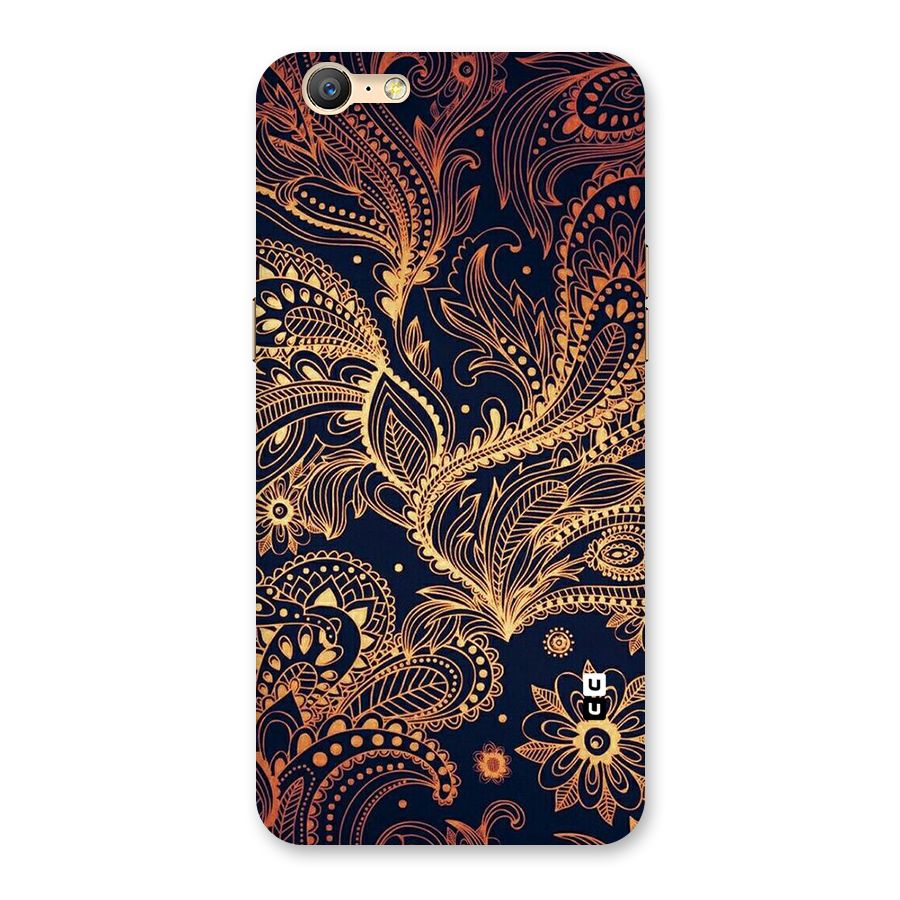 Classy Golden Leafy Design Back Case for Oppo A57