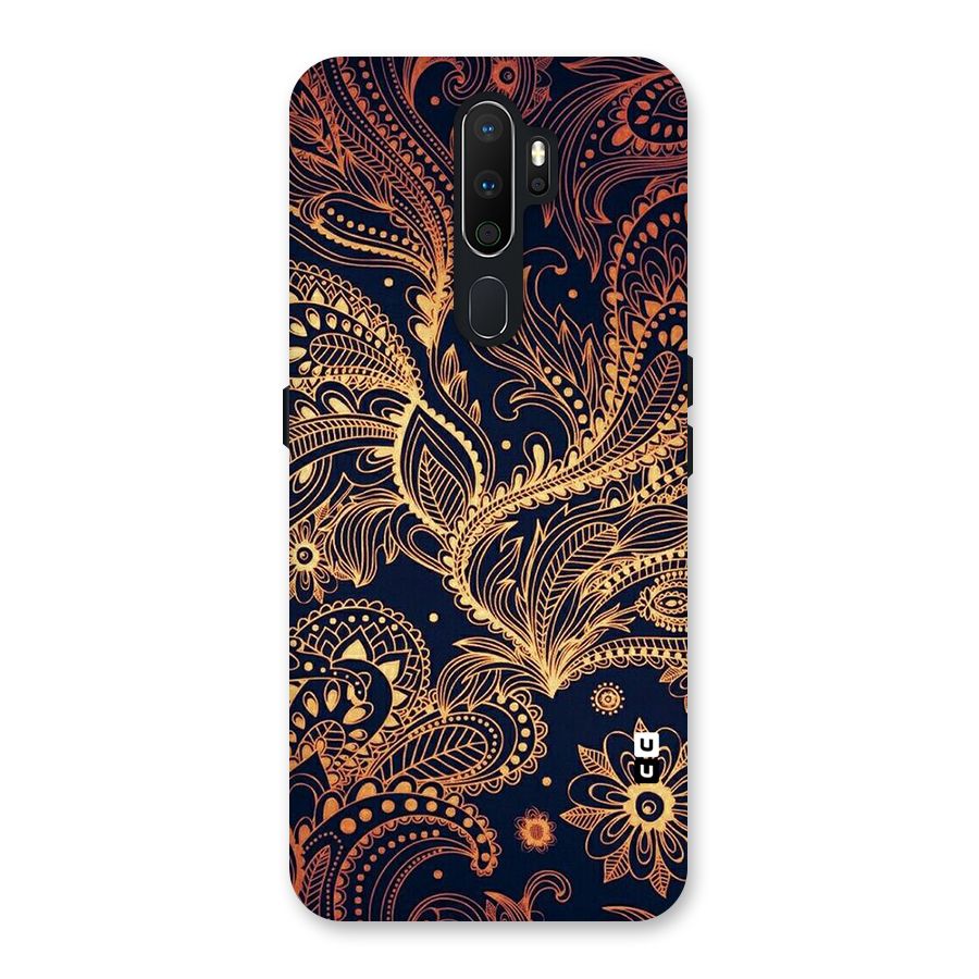 Classy Golden Leafy Design Back Case for Oppo A5 (2020)