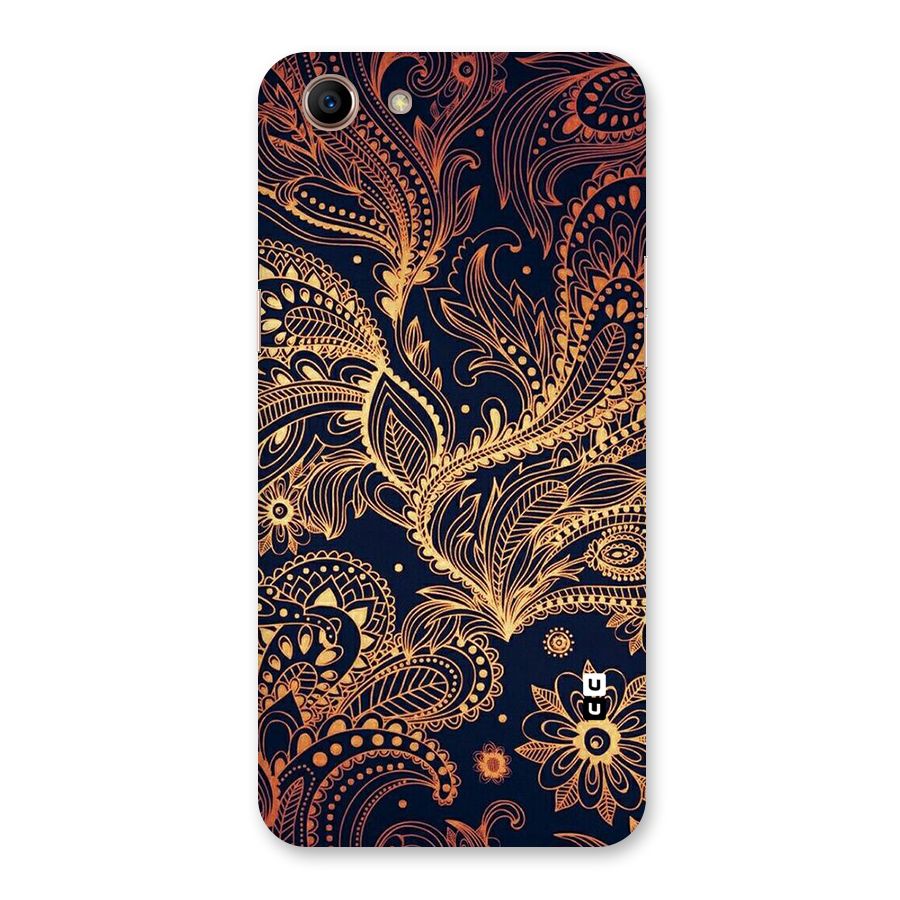 Classy Golden Leafy Design Back Case for Oppo A83 (2018)