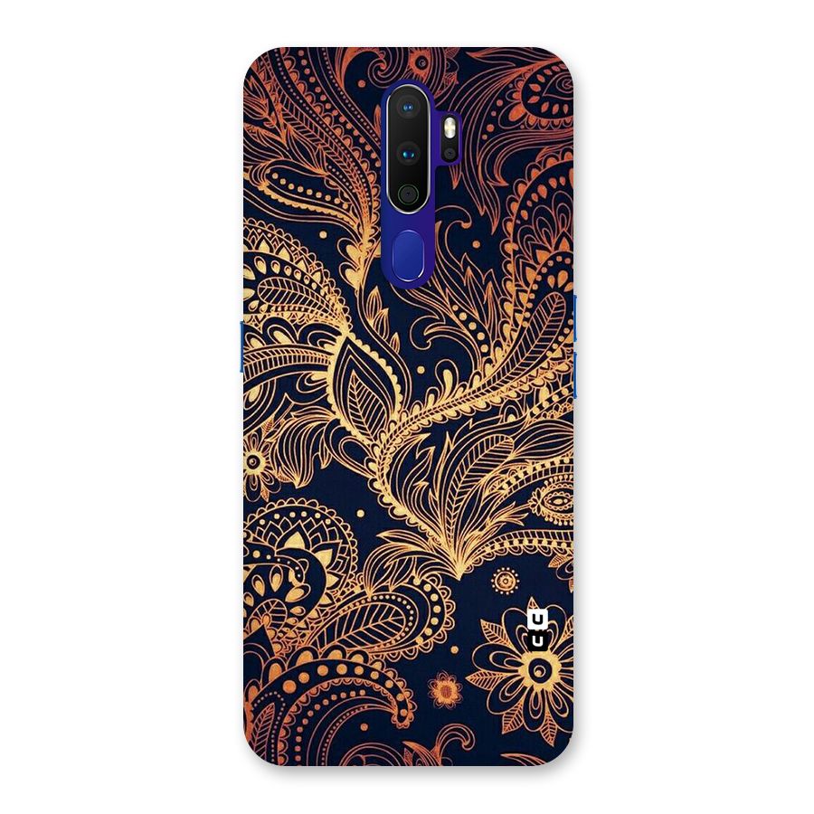 Classy Golden Leafy Design Back Case for Oppo A9 (2020)