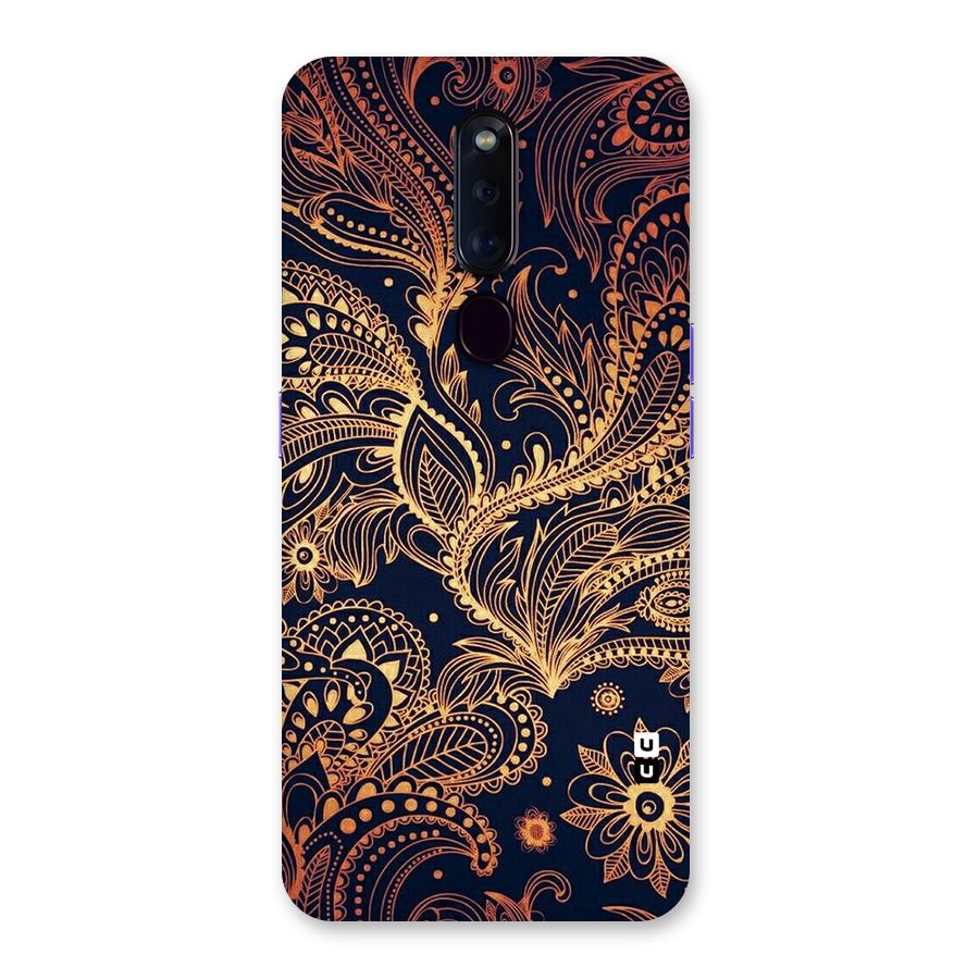 Classy Golden Leafy Design Back Case for Oppo F11 Pro