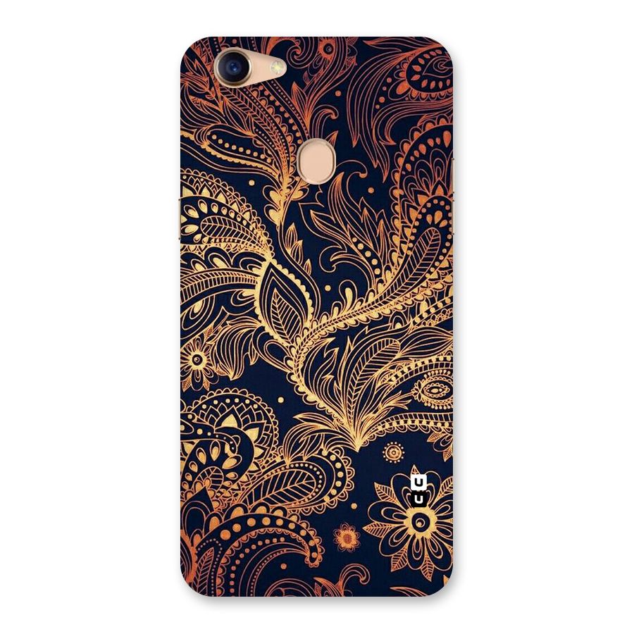 Classy Golden Leafy Design Back Case for Oppo F5