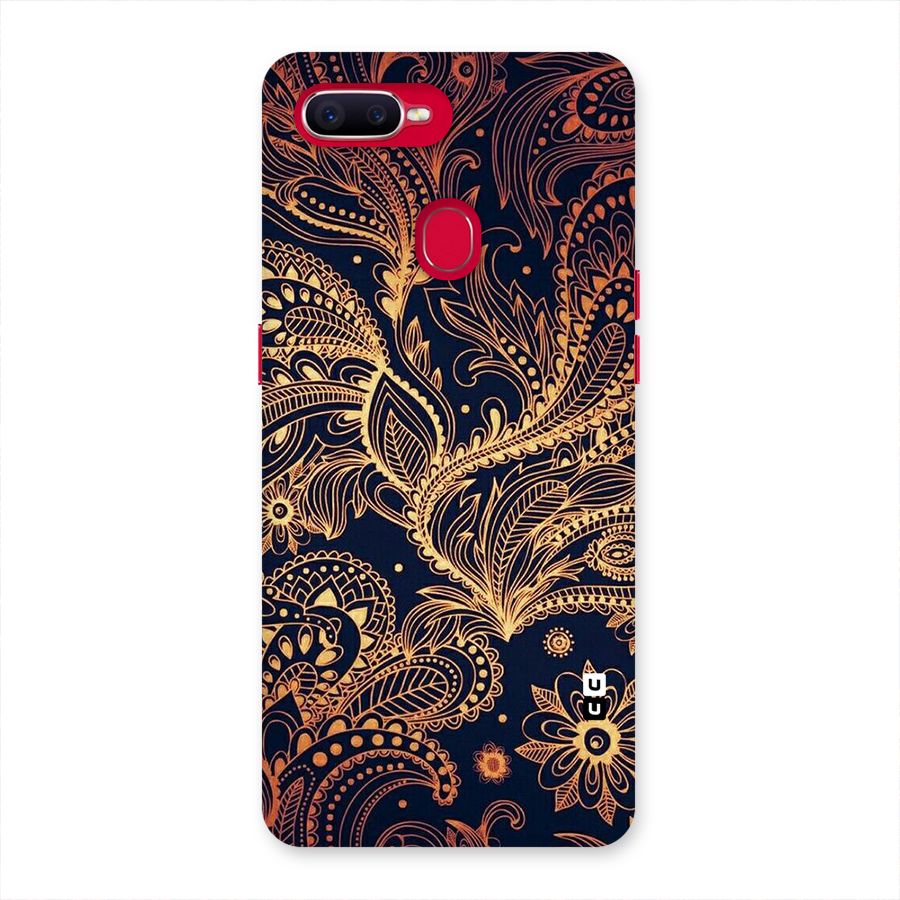 Classy Golden Leafy Design Back Case for Oppo F9 Pro