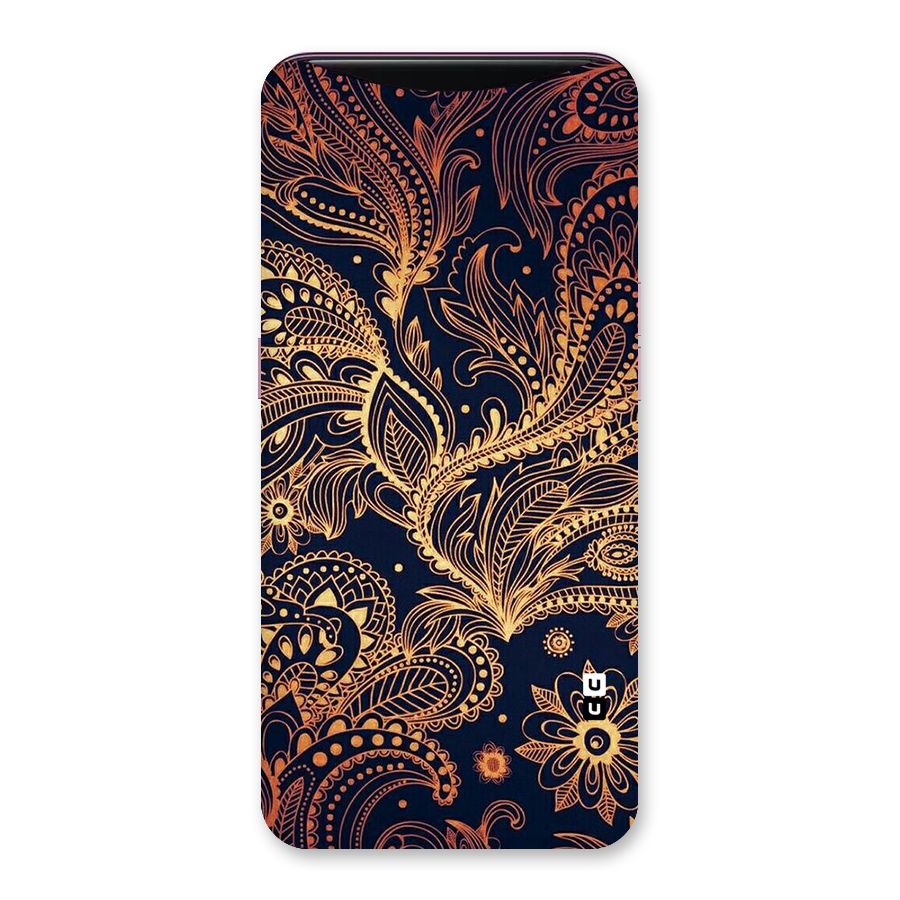 Classy Golden Leafy Design Back Case for Oppo Find X