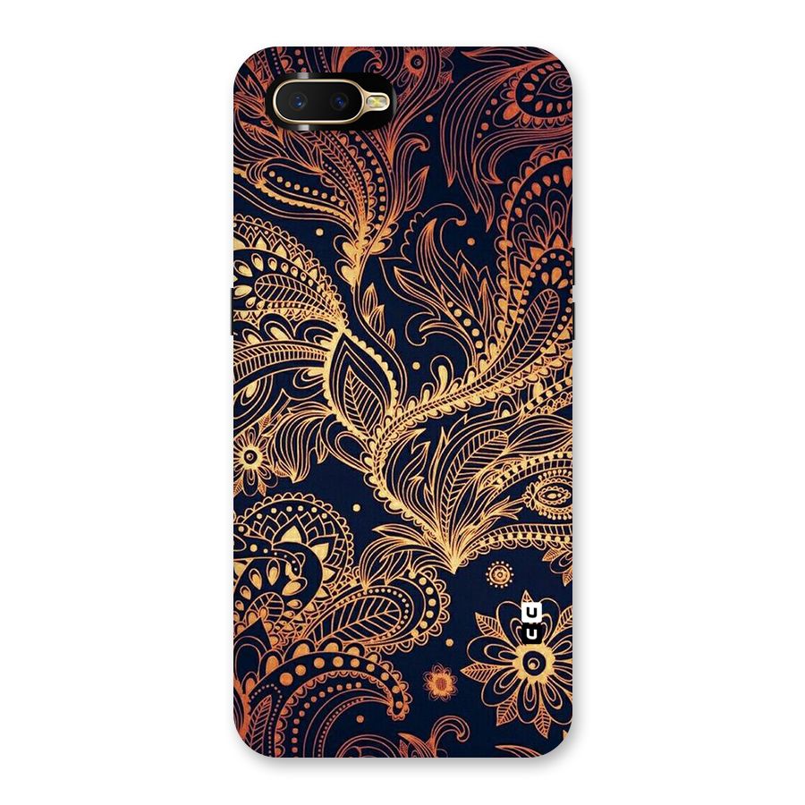 Classy Golden Leafy Design Back Case for Oppo K1