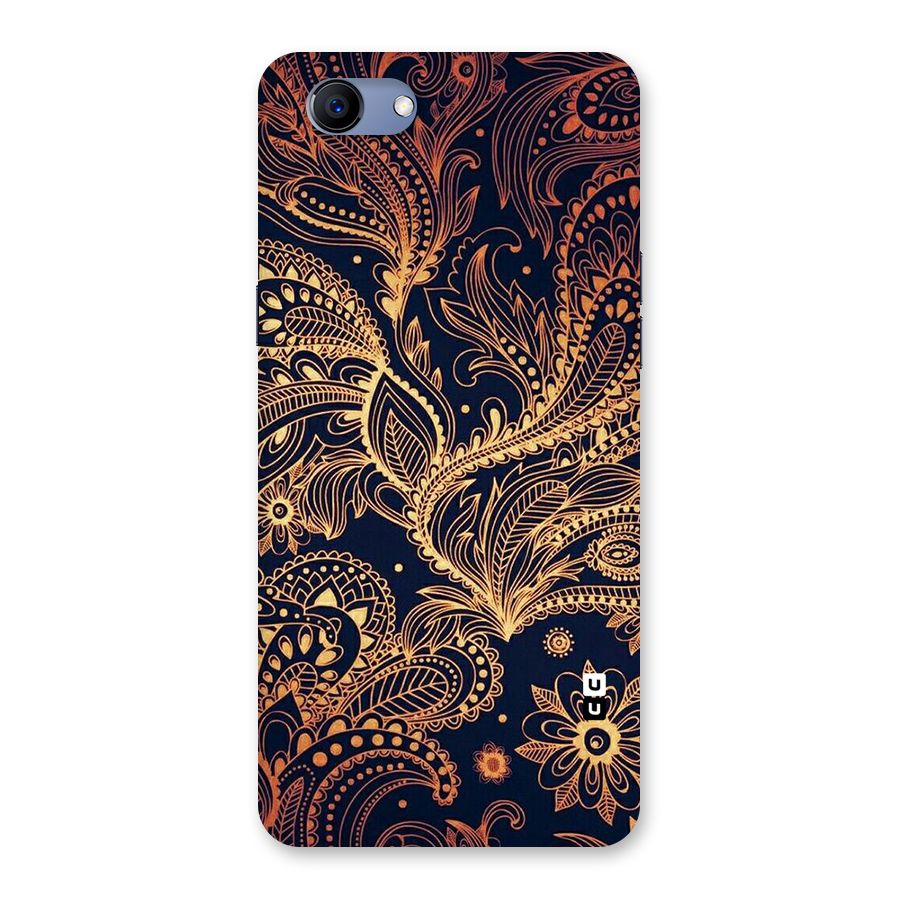 Classy Golden Leafy Design Back Case for Oppo Realme 1