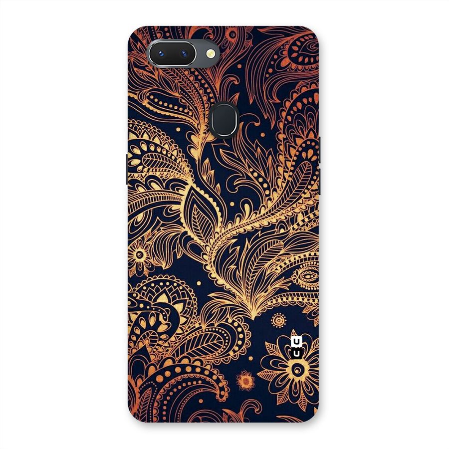 Classy Golden Leafy Design Back Case for Oppo Realme 2