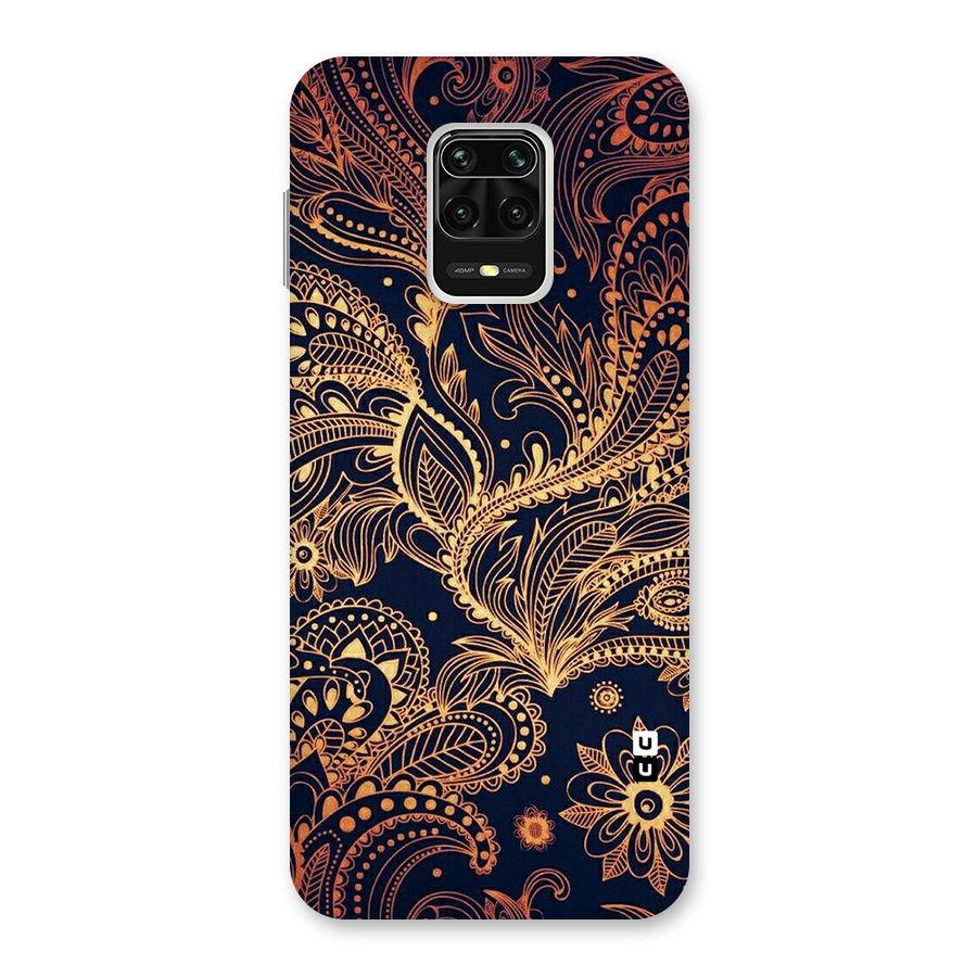 Classy Golden Leafy Design Back Case for Poco M2 Pro