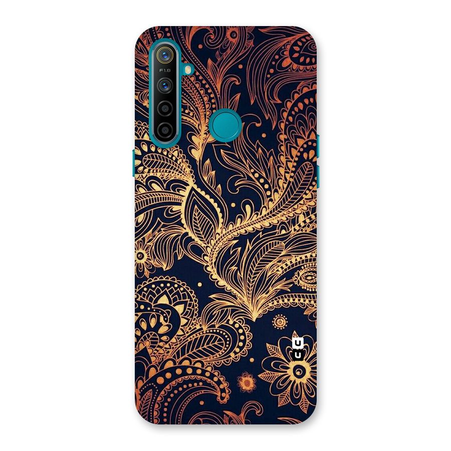 Classy Golden Leafy Design Back Case for Realme 5i