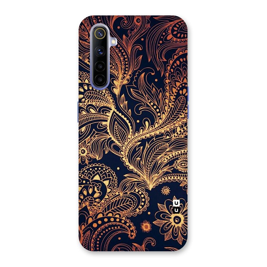 Classy Golden Leafy Design Back Case for Realme 6