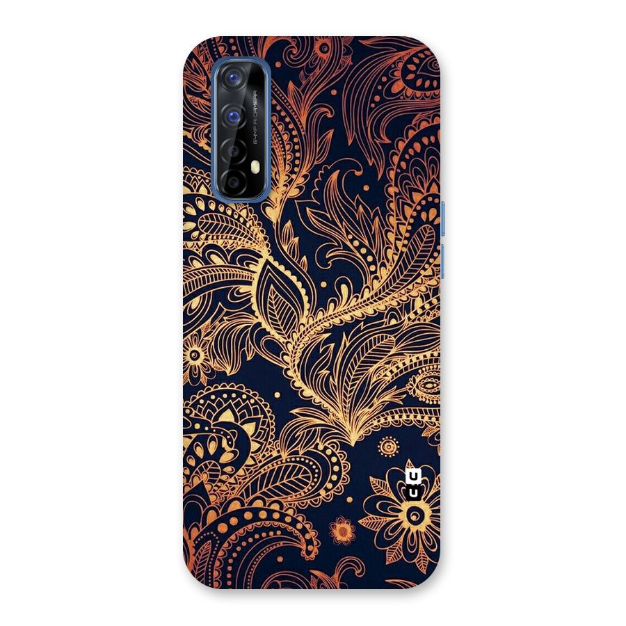 Classy Golden Leafy Design Back Case for Realme 7