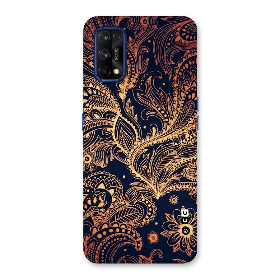 Classy Golden Leafy Design Back Case for Realme 7 Pro
