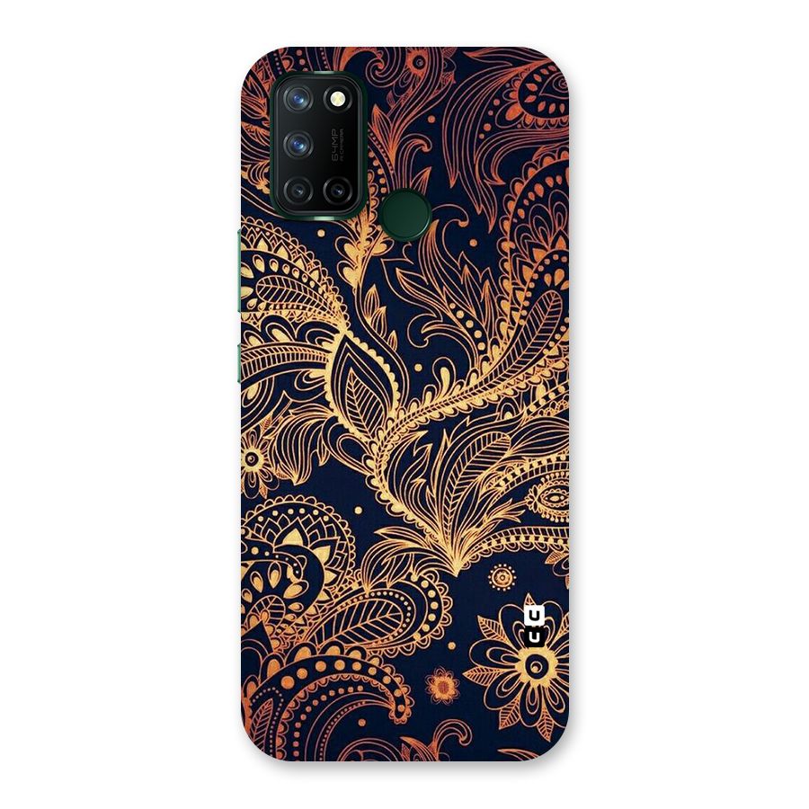 Classy Golden Leafy Design Back Case for Realme 7i
