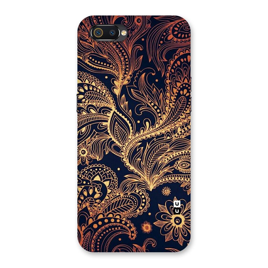 Classy Golden Leafy Design Back Case for Realme C2