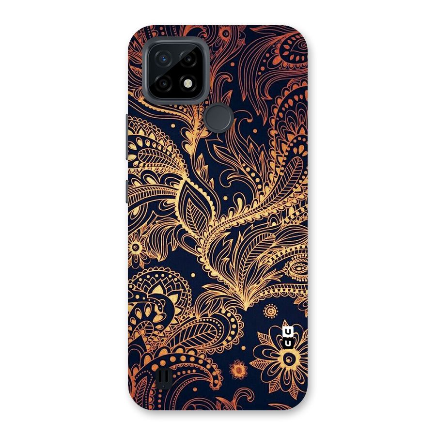 Classy Golden Leafy Design Back Case for Realme C21