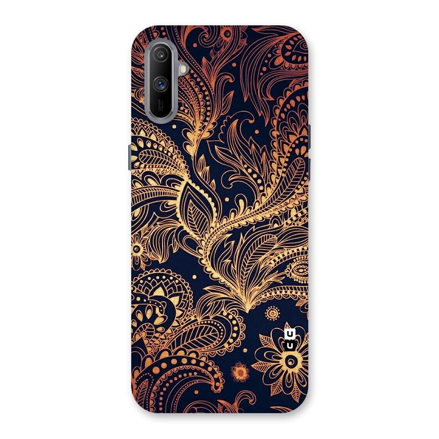 Classy Golden Leafy Design Back Case for Realme C3