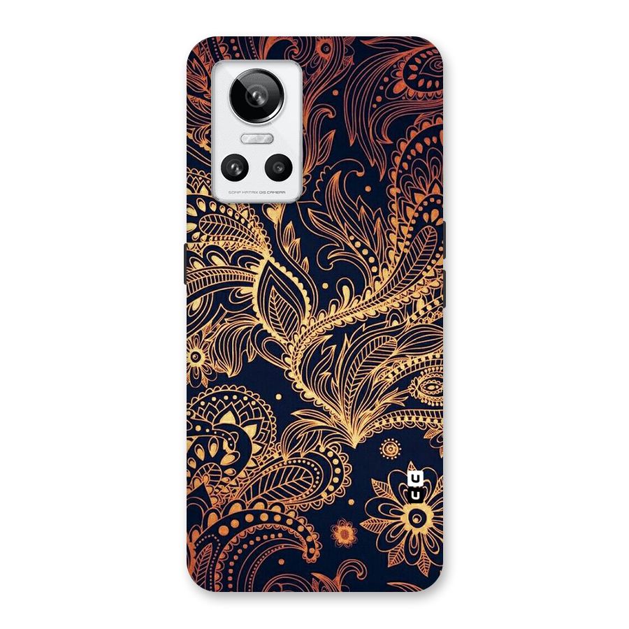 Classy Golden Leafy Design Back Case for Realme GT Neo 3