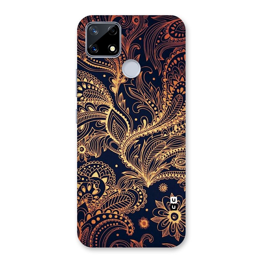Classy Golden Leafy Design Back Case for Realme Narzo 20