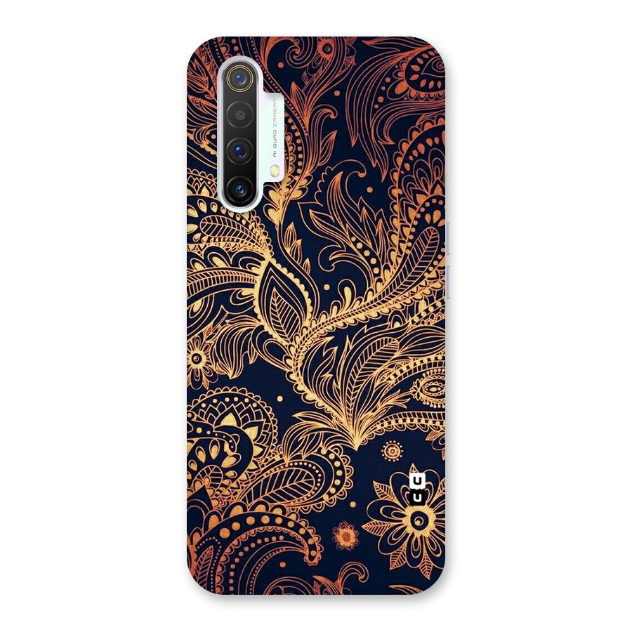 Classy Golden Leafy Design Back Case for Realme X3 SuperZoom
