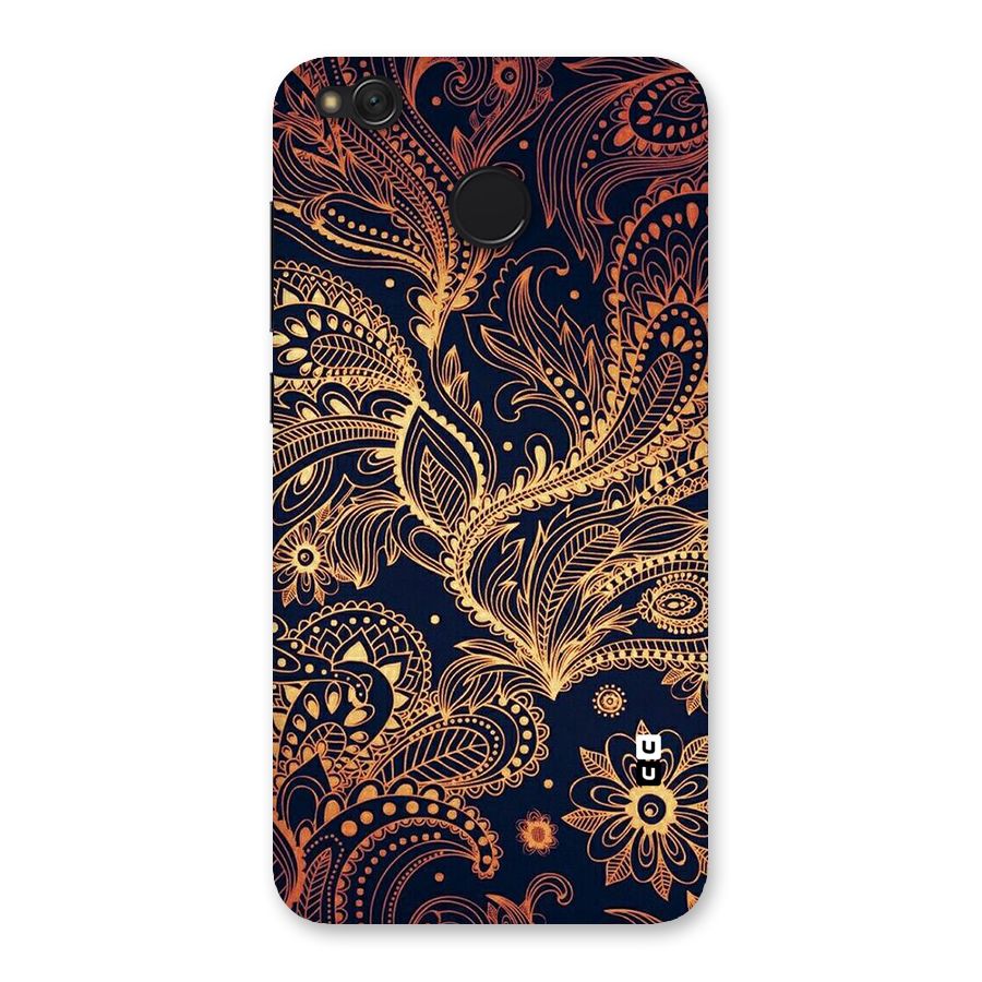 Classy Golden Leafy Design Back Case for Redmi 4