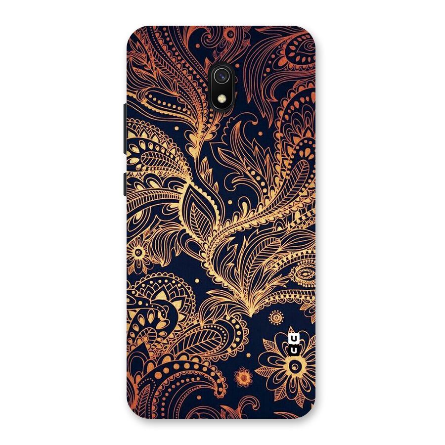 Classy Golden Leafy Design Back Case for Redmi 8A
