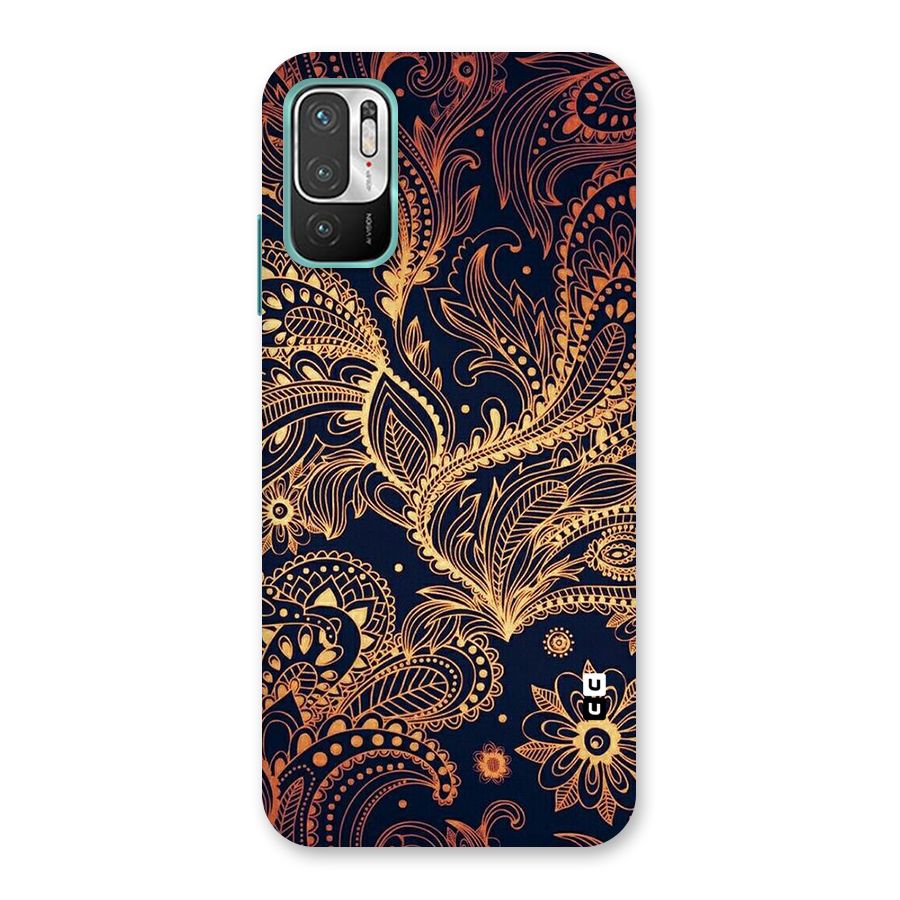 Classy Golden Leafy Design Back Case for Redmi Note 10T 5G