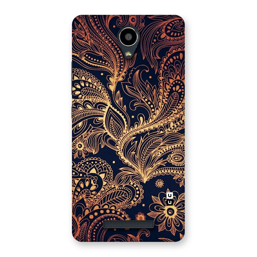 Classy Golden Leafy Design Back Case for Redmi Note 2