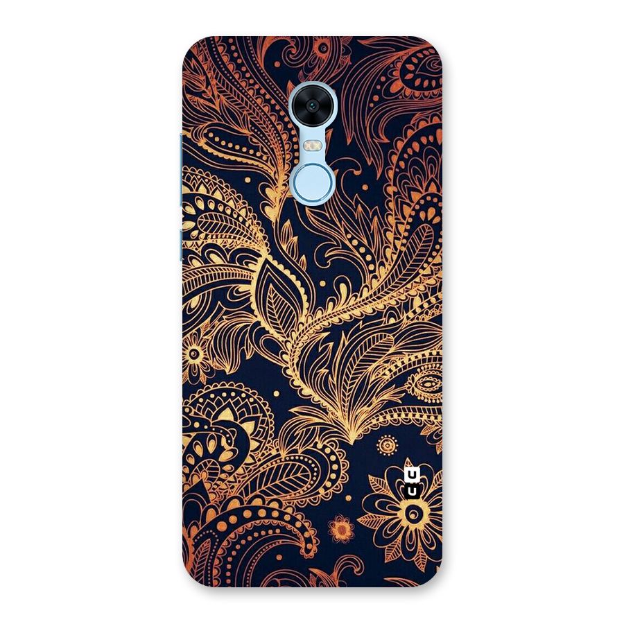 Classy Golden Leafy Design Back Case for Redmi Note 5