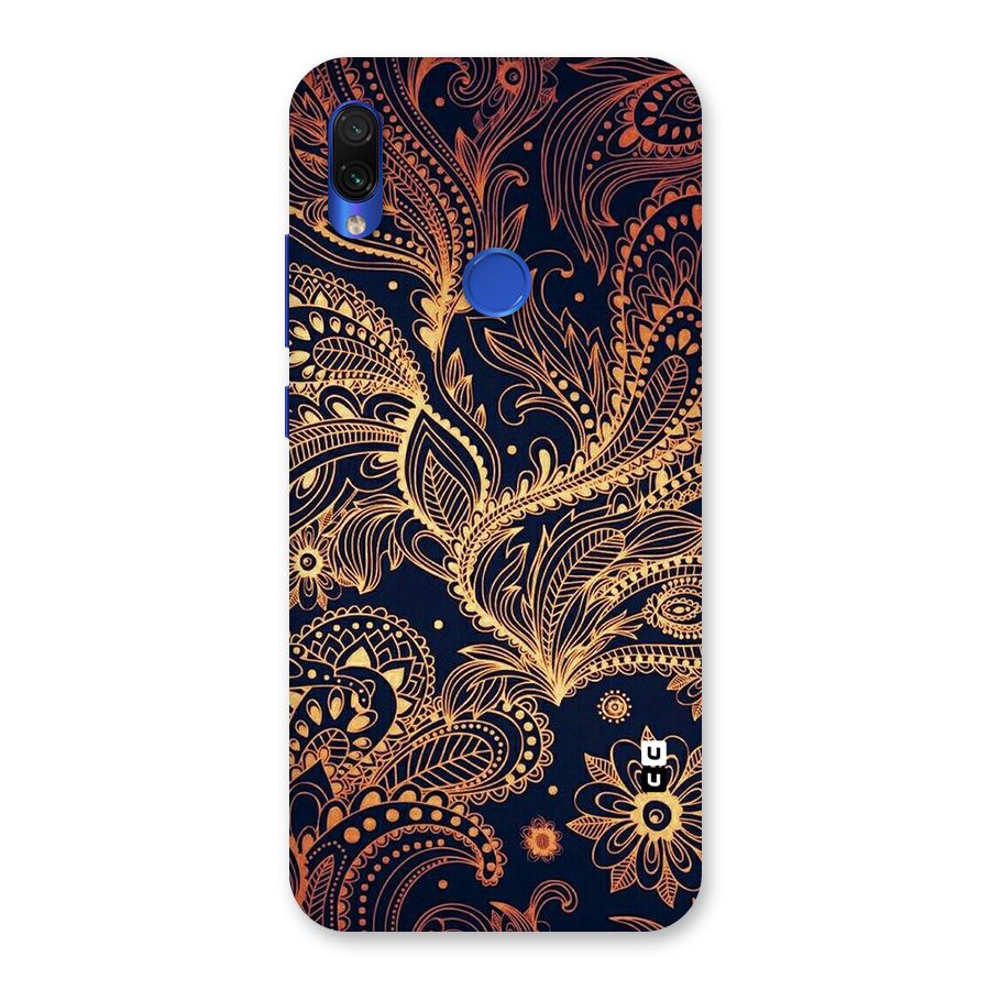 Classy Golden Leafy Design Back Case for Redmi Note 7S