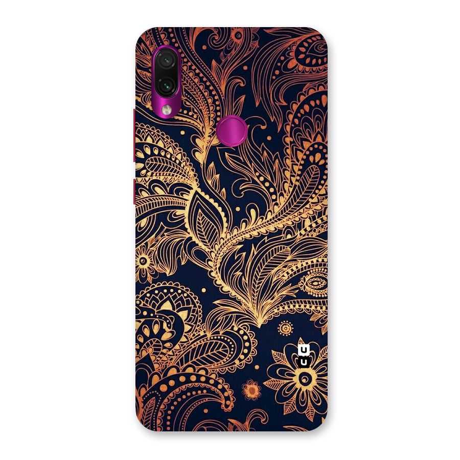 Classy Golden Leafy Design Back Case for Redmi Note 7 Pro