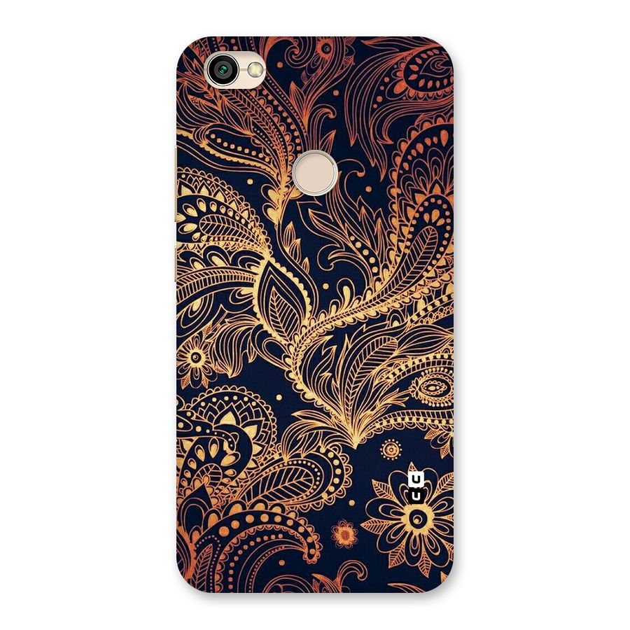 Classy Golden Leafy Design Back Case for Redmi Y1 2017