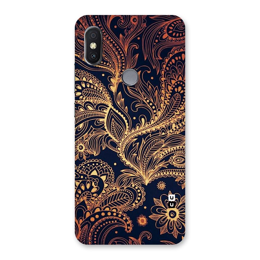 Classy Golden Leafy Design Back Case for Redmi Y2