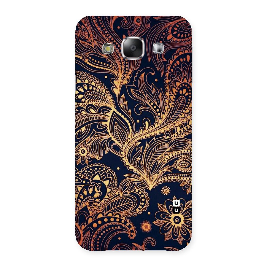Classy Golden Leafy Design Back Case for Samsung Galaxy E5