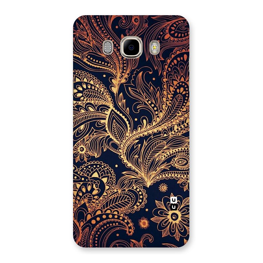 Classy Golden Leafy Design Back Case for Samsung Galaxy J7 2016