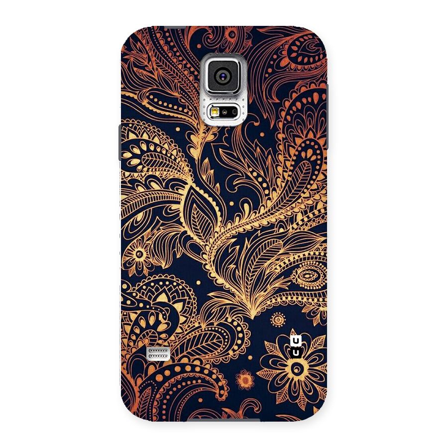 Classy Golden Leafy Design Back Case for Samsung Galaxy S5