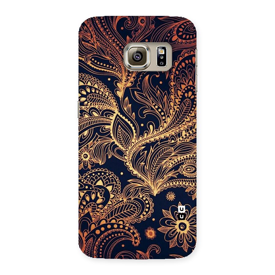 Classy Golden Leafy Design Back Case for Samsung Galaxy S6 Edge