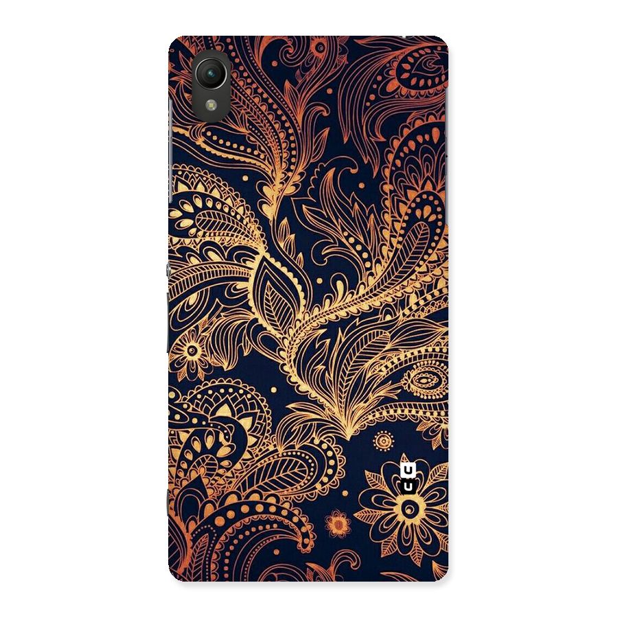 Classy Golden Leafy Design Back Case for Sony Xperia Z2