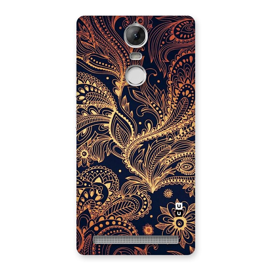 Classy Golden Leafy Design Back Case for Vibe K5 Note