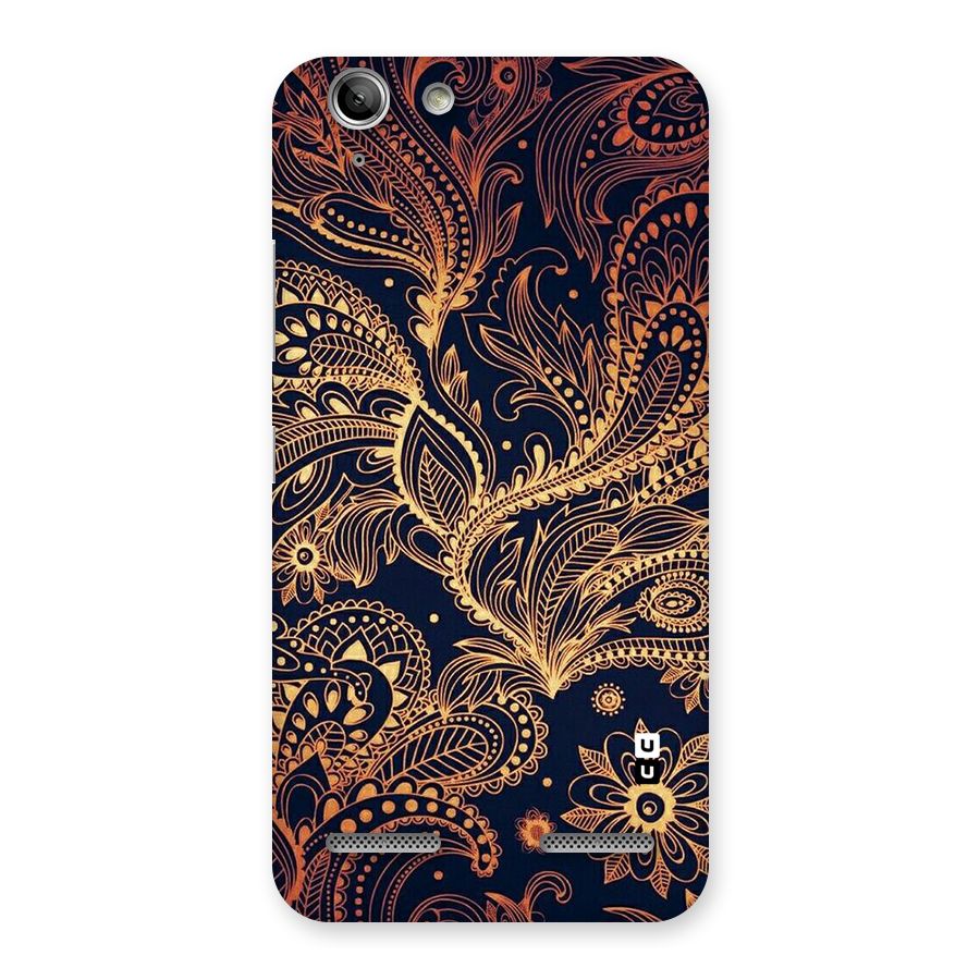 Classy Golden Leafy Design Back Case for Vibe K5 Plus